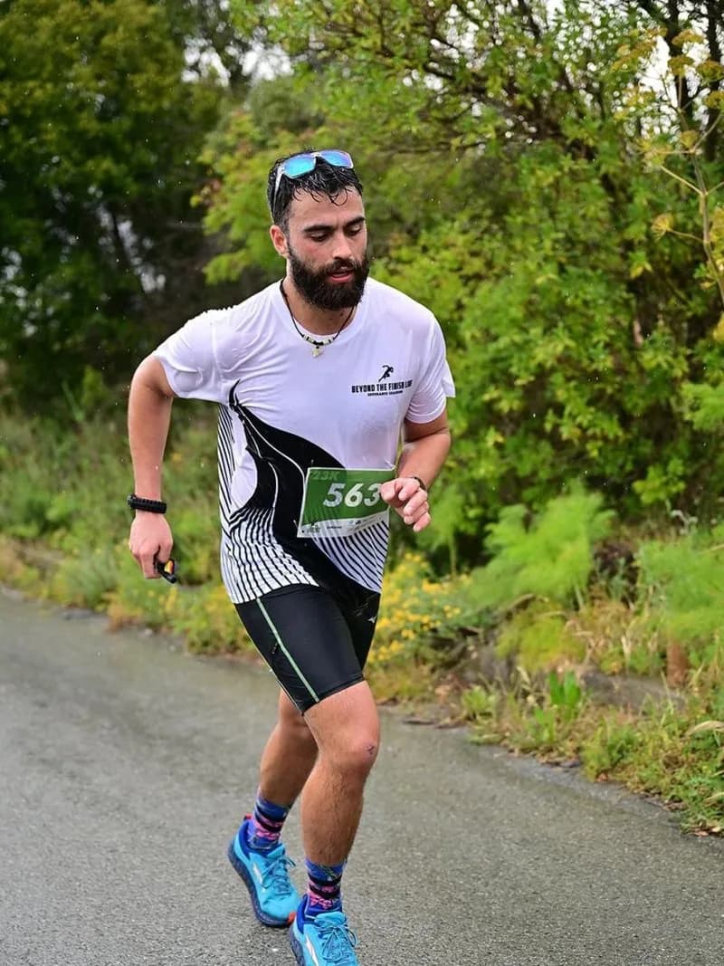 Marathon runner in action
